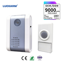 Sonnette sans fil LUCKARM, carillon DC, étanche IP44, fonctionne sur piles, utilisation en appartement, installation facile, sonnette de sécurité domestique