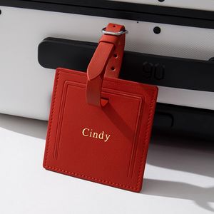 Etiquetas de equipaje duraderas de alta calidad de cuero genuino personalizadas etiqueta de cuero de marca - Product Image 2