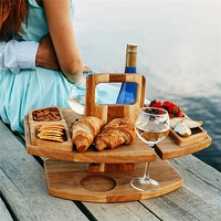 2021 été CNLF Portable en bois en plein air pique-nique Table à vin Design moderne plié caractéristique pour la tenue de fruits et légumes