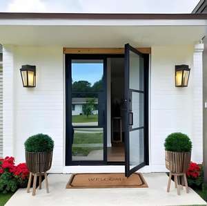 Porte battante en verre française verticale à charnières, en aluminium, de style américain NOCO, 61 <span class=keywords><strong>x</strong></span> 81 pouces - Product Image 4