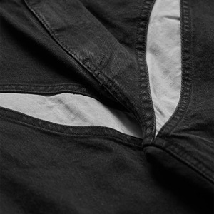 Jeans découpés du fabricant de denim Pantalon en denim patchwork de couleur contrastée noire Jeans pour hommes Baggy - Product Image 3