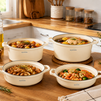 Ensemble de casseroles en fonte émaillée OEM avec plusieurs pièces pour la cuisine et l'utilisation en restaurant
