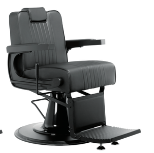 Fauteuil de barbier vintage européen en similicuir, pivotant à 360 degrés, inclinable, repose-pieds réglable, réglage hydraulique de la hauteur - Product Image 4