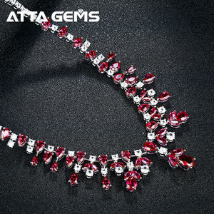 실험실 루비 커런덤 펜던트 925 스털링 실버 사파이어 목걸이 루비 펜던트 쥬얼리 약혼 선물 - Product Image 3