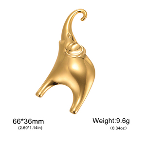 Myshape thép không gỉ voi Trâm Pin tối giản Châu Phi động vật Totem phụ kiện may mắn khái niệm mạ chế biến - Product Image 6