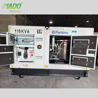 Groupe électrogène 110 kVA de secours, moteur Perkins 1104C-44TAG2, silencieux, triphasé, diesel, 80 kW, 88 kW, 100 kW pour l'irrigation agricole