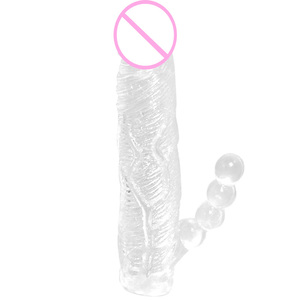 Masajeador de Próstata Crown para Adultos con Funda Transparente de PVC, Dildo Suave y Exquisito para Masturbación Femenina, con Características Realistas y Alargadas - Product Image 4