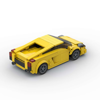Voiture de sport jaune très populaire, compatible avec les briques de marque, puzzle à petites particules, jouets de construction en plastique ABS