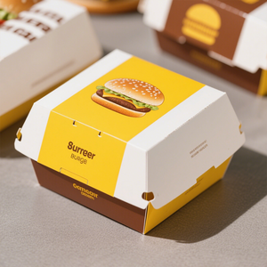 Caja de hamburguesas para llevar de grado alimenticio al por mayor, caja de bocadillos para comida callejera, sándwich para perros calientes, material desechable con patrón de logotipo personalizado - Product Image 3