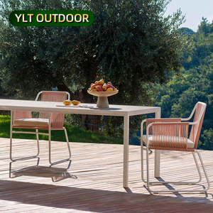 Ensemble de table et de chaises de style nordique moderne et pastoral, mobilier d'extérieur, imperméable, résistant aux rayons UV, pour la plage, la cour, le jardin - Product Image 1