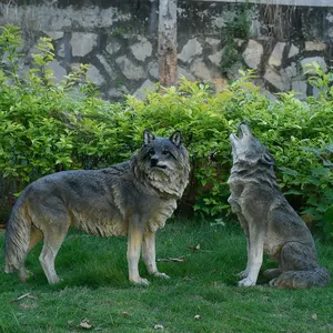 Patung anjing resin hewan ukuran hidup kustom patung anjing 3D patung serat kaca hidup seperti patung anjing untuk dekorasi luar ruangan taman