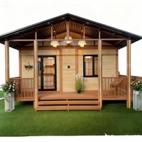 Maison conteneur moderne extensible avec véranda en bois, mini-maison préfabriquée, cabane de jardin pour la vie en plein air, location de vacances, bureau à domicile