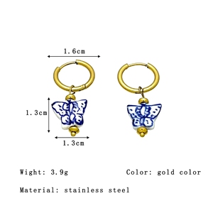 Pendientes de Acero Inoxidable Vintage con Diseño de Corazón y Mariposa, Estilo Vintage, para Mujer, Pedido al por Mayor, Novedad 2026 - Product Image 2