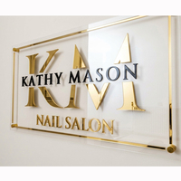 Enseigne en acrylique avec logo imprimé UV, logo personnalisé, enseigne en lettres 3D, panneau publicitaire, enseigne LED pour la décoration de salon