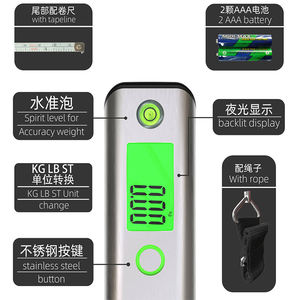 Báscula Digital Portátil para Equipaje J&R de 50 kg, de Acero Inoxidable, con Cinta Métrica - Product Image 4