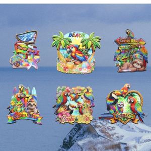 Imanes de Refrigerador Personalizables Hechos a Mano, Ecológicos, de MDF, Decoración para el Hogar y la Cocina, Estilo Playa Soleada con Animales, Adhesivo Magnético para Refrigerador - Product Image 1