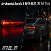 Feu arrière LED rouge transparent avec clignotant séquentiel, étanche IP67, Plug-and-Play, Nafu Auto pour Hyundai Sonata 9 2018-2020