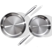 2pcs Ensembles d'ustensiles de cuisine Fabricant en gros Poêle de cuisson antiadhésive en nid d'abeille Poêle à frire 3 plis Poêle à frire profonde antiadhésive en acier inoxydable