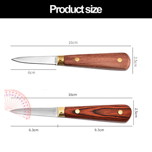 Ouvre-coquillages et ouvre-huîtres premium avec logo personnalisé, manche en bois, en acier inoxydable, outil pour fruits de mer, couteau à ouvrir les huîtres - Product Image 2