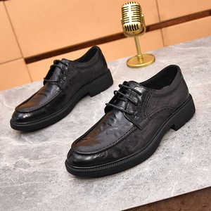 Chaussures en cuir pour hommes 2025, décontractées et élégantes, pour l'extérieur, marron et noir, pour les fêtes. - Product Image 4