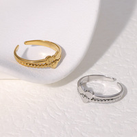 Bague ouverte hypoallergénique en acier inoxydable pour femme, motif nœud d'amour simple et minimaliste, ne ternit pas, mignonne et élégante, vente en gros