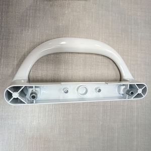 مجموعة مقابض أبواب منزلقة من الفناء من سبيكة الزنك بيضاء أحادية الجانب مع هيكل بقفل حديدي - Product Image 3