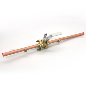 Ba mảnh nội tuyến đòn bẩy hàn kết thúc van bi bằng đồng phun cát y tế có thể khóa dòng van với phần mở rộng cổng thanh lọc kép - Product Image 4