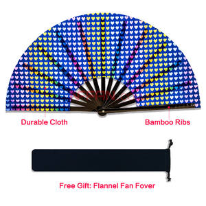 Dalam Stok Wanita Reflektif Lucu Pesta Besar Rave Festival Kipas Tangan Genggam Bambu Lipat Kipas Klack - Product Image 3