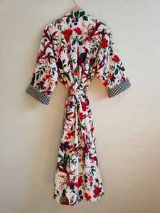 Robe kimono en velours à imprimé animal jungle pour femmes, col en V, manches longues, longueur totale, décontractée, luxueuse, pour l'hiver - Product Image 6