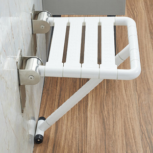 Wall Mounted Folding Shower <b>Stool</b> <b>Plastic</b> Stainless Steel Anti Slip 150kg Capacity Bathroom Safety Equipment for Elderly - Product Image 3