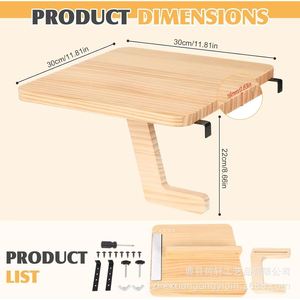 Wooden Window Sill <b>Shelf</b> Extension Bracket Rectangle <b>Wall</b> <b>Mounted</b> Undercounter 16mm Thickness For Succulent Storage - Product Image 5