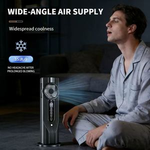 USB Rechargeable Tower Fan with Mist, 6-Speed Brushless Motor, 6H Timer, 32.5cm Portable Desktop Air Cooler for Office Bedroom - Product Image 5