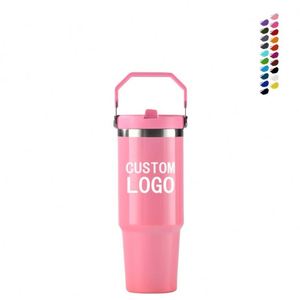 Custom 30oz Tumbler Double Wall Stainless Steel Vacuum <b>Insulated</b> Coffee <b>Mug</b> Travel Car Cup With Handle Lid - Product Image 3