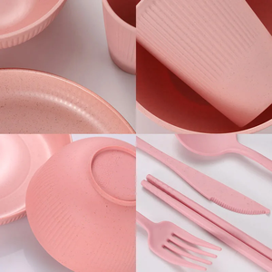 36Pcs/<strong>set</strong> Wheat Straw Eco-Friendly Ramen Bowl Dinnerware <strong>Sets</strong> Unbreakable Reusable <strong>Tableware</strong> <strong>Set</strong> Stocked - Product Image 5