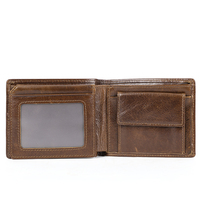 Portefeuille Homme Marrant 7313 en Cuir Véritable avec Protection RFID, 14 Fentes pour Cartes, Portefeuille Court Pliable, Pince à Billets pour Hommes