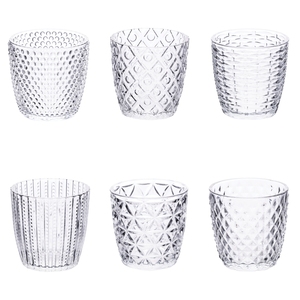 Set di 6 Bicchieri d'Acqua Trasparenti GEOMETRIE - Product Image 1