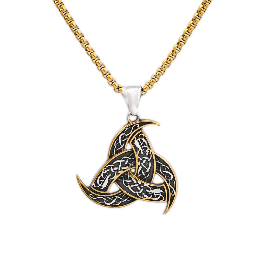 Couleur acier [Chaîne à pendentif perle carrée couleur acier]
