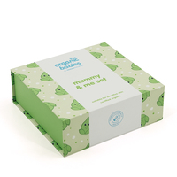 Boîte rigide personnalisée avec logo pour cosmétiques pour enfants, boîte à fermeture magnétique à motif de haricots de dessin animé pour coffret cadeau maman et bébé