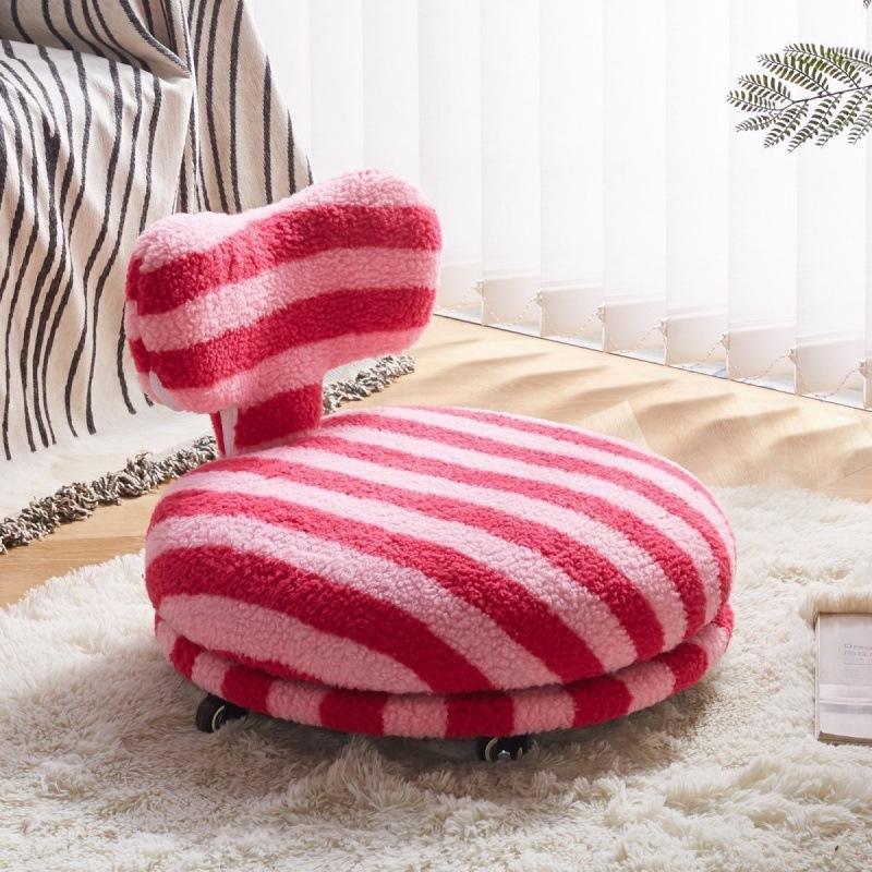 [Canapé rayé très vendu] Rose 45x45 avec roulettes