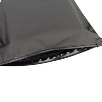 Sacs à fermeture éclair en PE noir mat avec logo personnalisé imprimé, pour vêtements, chaussettes, chaussures, en plastique givré avec soufflet latéral, fermeture éclair, recyclables