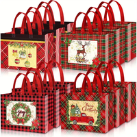 Sacs-cadeaux de Noël personnalisés avec la conception de flocon de neige du père Noël fourre-tout non tissé imperméable et durable pour les cadeaux de vacances sac de faveurs de fête