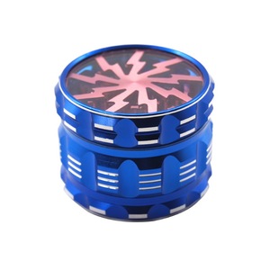 Lightning Pattern Aluminum Alloy Tobacco <b>Grinder</b> 63mm Round Four Layer Portable <b>Herb</b> Crusher Modern Style Multi Color - Product Image 3