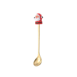 Cuchara y Tenedor Navideños de Acero Inoxidable con Diseño de Reno y Santa Claus, Cuchara para Postre Festiva con Diseño de Árbol de Navidad - Product Image 6