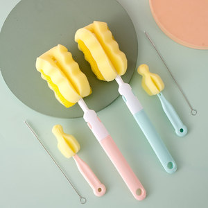 Ensemble de brosses à biberons en éponge, 3 pièces, nettoyeur de tasses, tétines et pailles détachable, pour biberons et tasses isothermes - Product Image 1