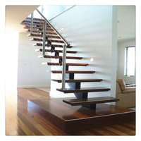 Marche ajustable en acier, balustrade métallique, escalier droit, utilisé