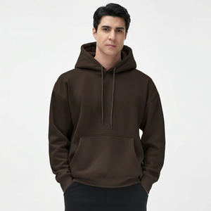 Men's Half Zip Hoodie 100% Cotton Velour <b>Fabric</b> Oversized Fit Waterproof Quick Dry High Street Vintage Style New Arrival - Product Image 1