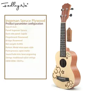 Chất Lượng Cao Bán Buôn Tùy Chỉnh Giá Rẻ Soprano Mini Guitar Trung Quốc 23 Inch Acoustic Ukulele