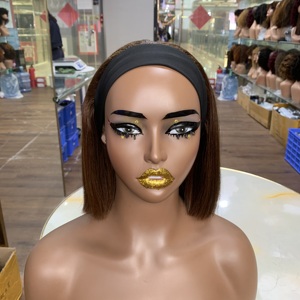 Venta al por mayor de pelucas de cabello humano virgen vietnamita de 8 pulgadas para mujer, sin encaje, con flequillo, peluca de seda helada - Product Image 4