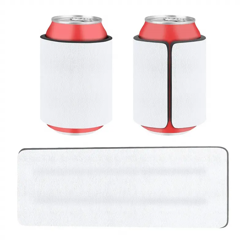 Tampa de bebidas e cerveja em branco para sublimação, suporte antiderrapante de 12 onças, suporte de neoprene para bebidas e bebidas, capa de refrigerador e coozies