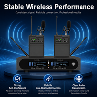 Sistem Lavalier Nirkabel Dua Kanal EX602-T, Mikrofon Lavalier Nirkabel UHF True Diversity untuk Pertunjukan Panggung, Pidato